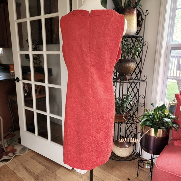 Jones Studio Textured Orange Tapestry Print Dress Size 14W - Picture 3 of 5